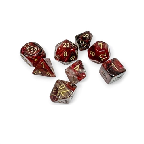 Borealis Cosmos and gold Polyhedral med ekstra D6 Lab Dice Set - Rollespilsterninger - Chessex